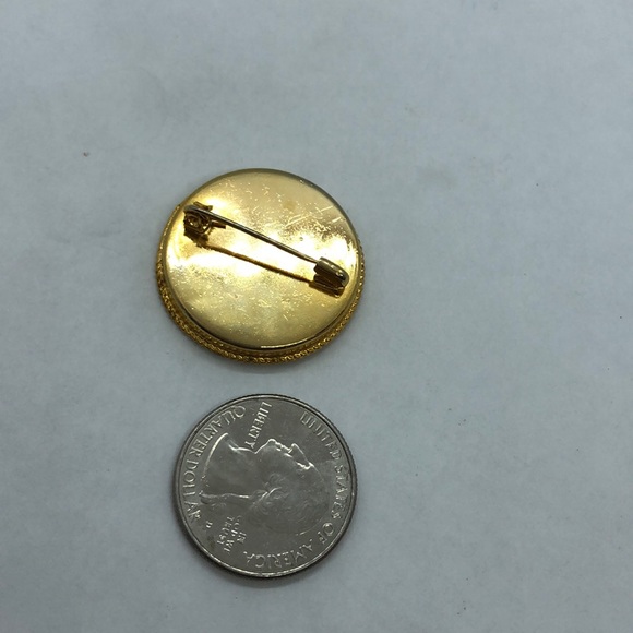 Italian Millefiori Micro Mosaic Round Shape in gold tone metal - Picture 2 of 3